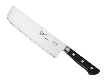 MX3 Premium San Mai VG-10 Steel Core Blade Nakiri Knife by Mercer Culinary – 7", Stainless Steel, Black, Model M16140