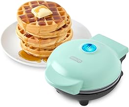 Dash Mini Waffle Maker, 4-Inch Ceramic Nonstick Cooking Surface, Aqua