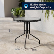 Flash Furniture Clear/Black / Table + 2 Chair / Round Table + 2 Chairs Bistro Sets