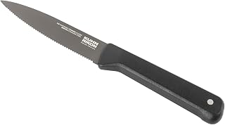 Kuhn Rikon ICED Serrated Paring Knife 3.54 Inch, Ice Hardened German Stainless Steel, Razor Sharp Titanium Coated Blade, Precision Everyday Kitchen Knife