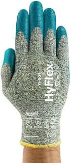 Ansell HyFlex 11-501 Kevlar Glove, Cut Resistant, Blue Foam Nitrile Coating, Knit Wrist Cuff, Large, Size 9 (Pack of 144)