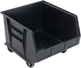 Quantum QUS275MOBBK Plastic Storage Stacking Ultra Bin Mobile, 18-Inch by 16-1/2-Inch by 11-Inch, Black, Case of 3