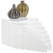 Clear Acrylic Risers Set of by AARCO DISPLAY PRODUCTS – Acrylic, Clear, Pack of 7, Model 1046