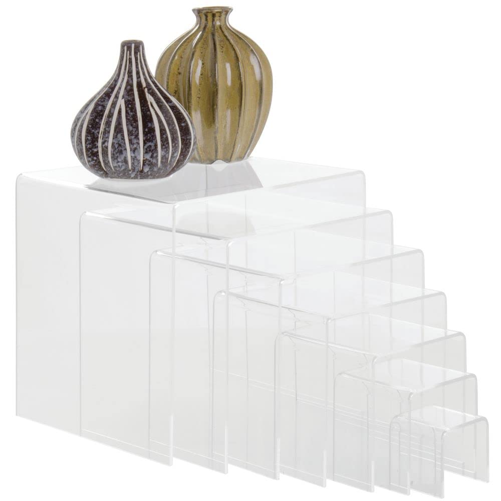 Clear Acrylic Risers Set of by AARCO DISPLAY PRODUCTS – Acrylic, Clear, Pack of 7, Model 1046