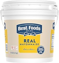 Best Foods Real Mayonnaise Pail, 30 Lb | Gluten Free, Vegetarian, 100% Cage Free Eggs, Rich Creamy Texture, Superior Cling, for Sandwiches, Salads & Dressings