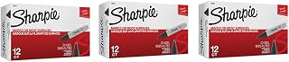 Sharpie Chisel Tip Permanent Markers, Black (12 Count) (3 Pack)