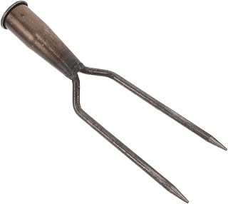 CLISPEED Metal Garden Digging Fork Head, 2 Tine Steel Tool for Compact Soil | Replacement Head, Reinforced Tube Connection, Upturned Tips and Rational Gap, for Weeds, Roots, Stones