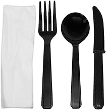Karat U2200 PS Heavy-Weight Cutlery Kits, Black (Pack of 250)