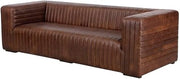 Starlight Canyon Home Top-Grain Leather Sofa with Channel Stitching, Industrial-Style Couch for Living Room or Home Office
