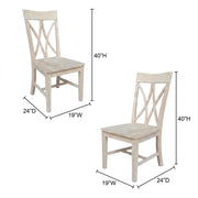 Parawood Dining Chair Traditional Style Set of 2 Wooden Kitchen Chairs for Dining Room Table by Furnifact – Parawood, Brown, Pack of 2