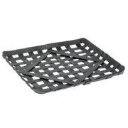 Black Metal Rectangular Decorative Display Basket - 8.5"L x 8.5"W x 0.5"H by HUBERT – Metal, Black, Model 40322