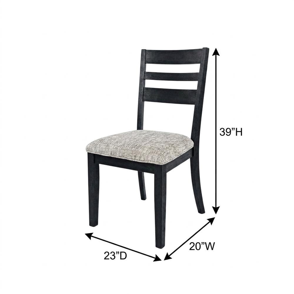 Upholstered Ladderback Dining Chairs Set of by Starlight Canyon Home – Acacia, Dark Charcoal, Pack of 2