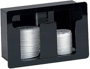 DISPENSE-RITE FML-2 Two-Section Built-in Countertop Lid Organizer, Adjustable Divider Fits 6 oz. to 44 oz. Lids, Durable Black Acrylic, 7-1/4" H x 11" W x 5-3/8" D