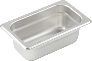 Winco 2 1/2" Silver 1/9 Size Deep Metal Steam Table Pan (Set of 72)