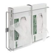 Disposable Glove Dispenser Silver Wire 2-Box - 11"L x 3 3/8"W x 8 5/8"H by HUBERT – Steel, Silver, Model TH102