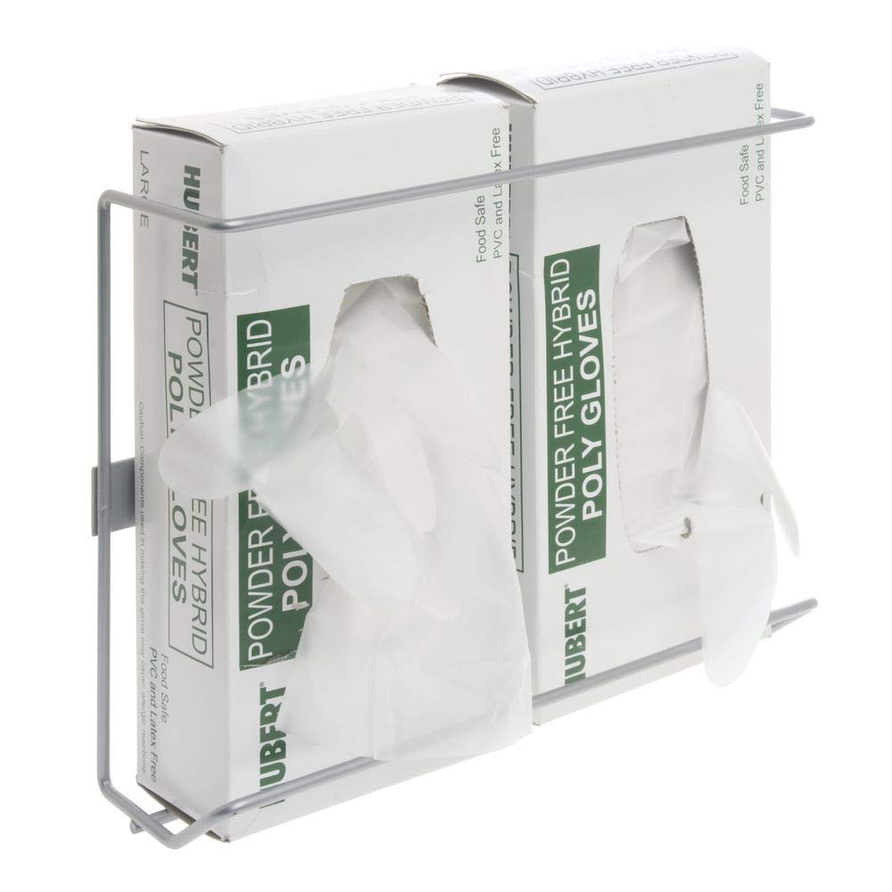Disposable Glove Dispenser Silver Wire 2-Box - 11"L x 3 3/8"W x 8 5/8"H by HUBERT – Steel, Silver, Model TH102