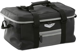 Vollrath VDBM500 Insulated Catering Bag, Collapsible with Vinyl Liner and 12-Compartment Divider, Durable Nylon Shell, Reflective Piping, Black, 17" x 13" x 9"