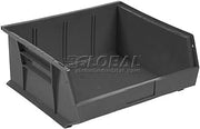 Global Industrial Plastic Stacking Bin 11 x 10-7/8 x 5, Black, Lot of 6