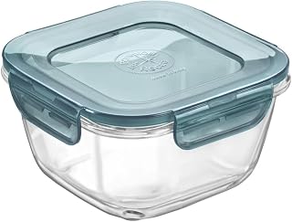 Bormioli Rocco Frigoverre Evolution Collection - 5.5-Inch Square Container - 75cl (25.25 oz.) - Grey