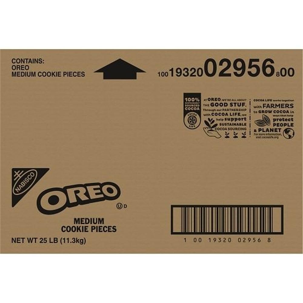 Oreo Crunch Medium Cookie Pieces - 25 lb Bulk Bag by NABISCO – 25 Pound, Model 2956