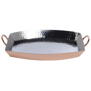 Serving Tray Copper with Hammered - 16" L x 14" W x 3/4 H by HUBERT – 16" x 14" x 0.8", Stainless Steel, Copper, Model TR04401SCP