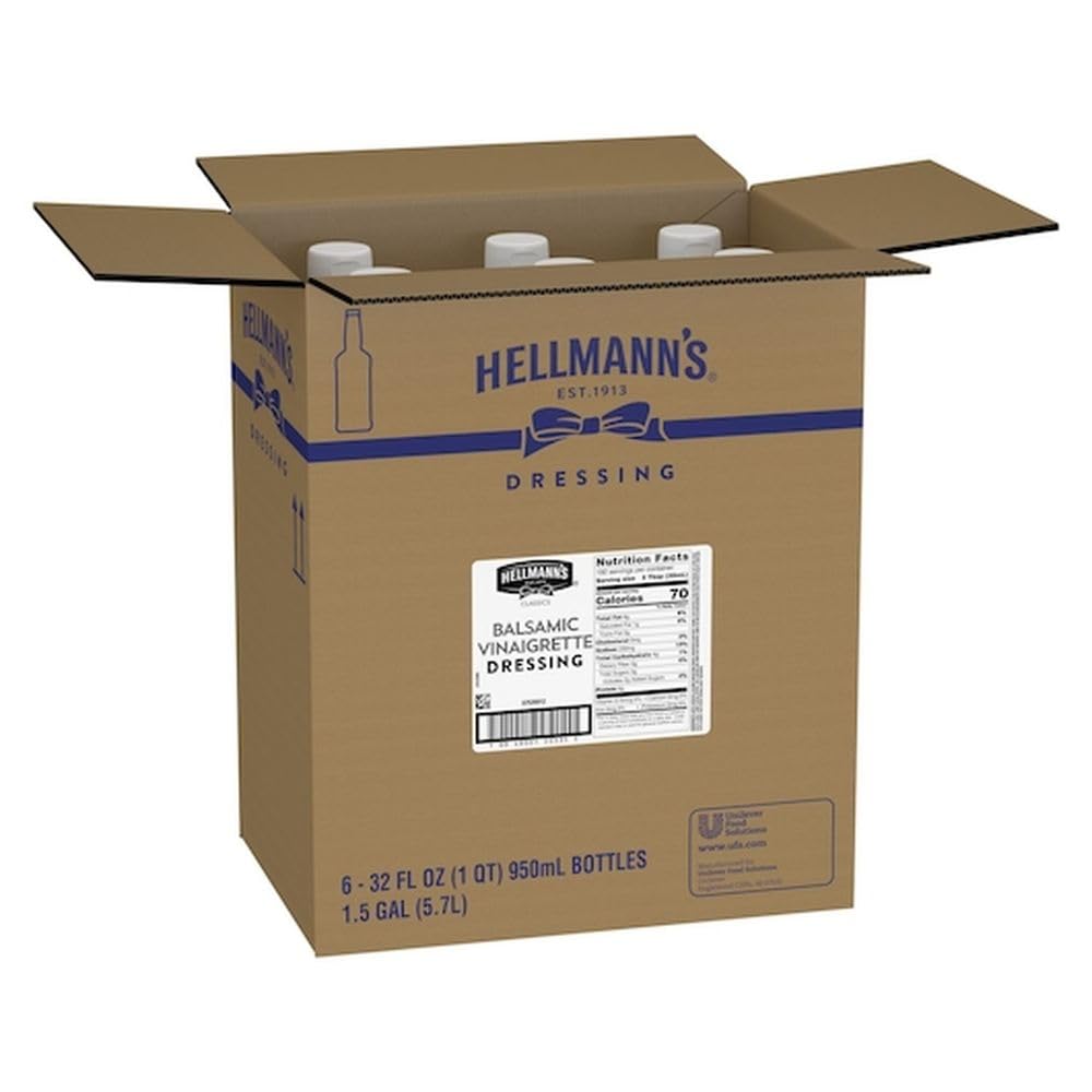 Hellmanns Balsamic Vinaigrette Dressing by HELLMANN'S – 32 ounces, Pack of 6