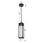 Amaris LED Outdoor Pendant Black by Lighting Design – Aluminium, Iron, and Glass, Black, Model OD604H15BK