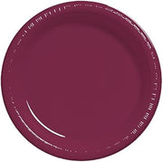 Creative Converting Touch of Color 20 Count Plastic Lunch Plates, Burgundy - 28312211, 7"