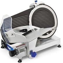 Vollrath 40951 Medium-Duty Electric Slicer, 12-Inch Blade, Cast Aluminum, 120V, Belt-Driven Design with Built-in Sharpener, Nonstick Coating, Adjustable Thickness, Removable Carriage