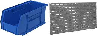 Akro-Mils Hanging Storage Bins and Wall Mount Panel Bundle (12-Pack + Single)
