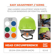 Ergodyne Lime / 6.5 – 8 / Safety Helmet - Type 2, Class C Hard Hats