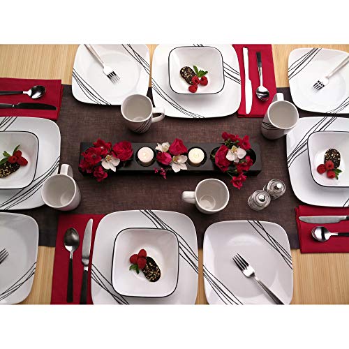 Corelle White / 16-Piece / Simple Sketch Dinnerware Sets