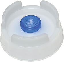 White Plastic FIFO Bottle Cap with Large Blue Dispensing Valve, Bag of 6