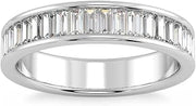 Baguette Diamond Eternity Band Ring, Channel Set, White Gold