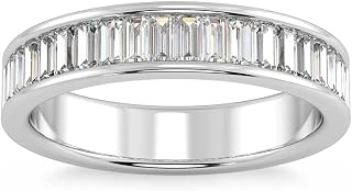 Baguette Diamond Eternity Band Ring, Channel Set, White Gold