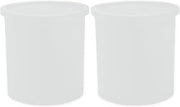 Carlisle FoodService Products Classic Round Storage Container Crock with Lid for Kitchen, Restaurants, Home, Plastic, 1.2 Quarts, White (Pack of 2)