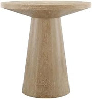 Starlight Canyon Home White Modern Round Solid Wood Pedestal End Table with Elegant Design, Durable Construction, Ideal for Living Room or Bedroom Decor