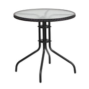 Flash Furniture Clear/Black / Table + 4 Chair / Round Table + 4 Chairs Table & Chair Sets