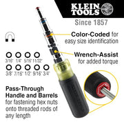 KLEIN TOOLS 9-in-1 Nut Driver / Black / 1 Nut Drivers
