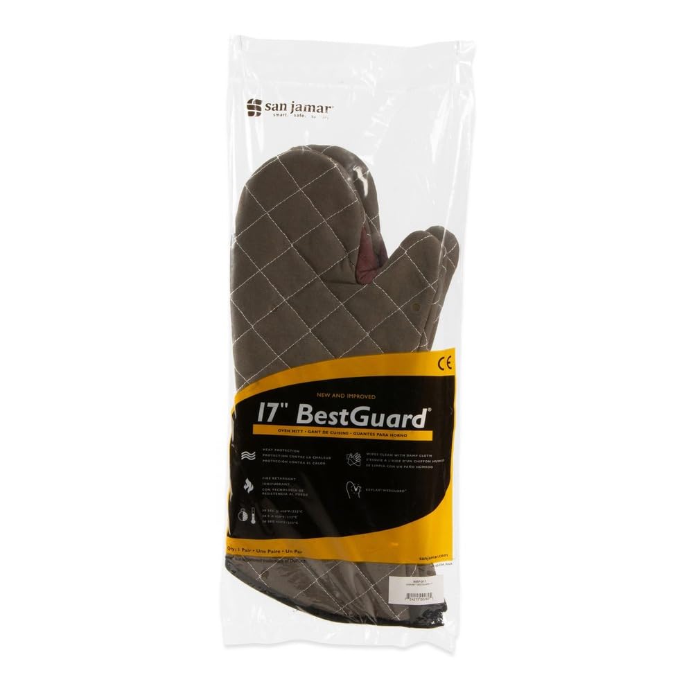 Bestguard Oven Mitt by San Jamar – 17", kevlar, cotton, Cotton, Tan, Model 800FG17