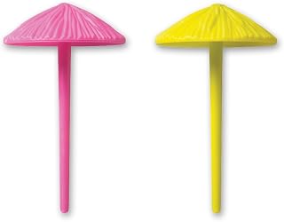 DecoPac 3D Beach Umbrella DecoPic Cupcake Picks (12 Count)