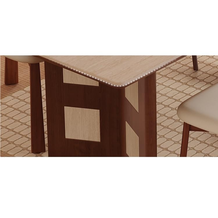 Mesa De Jantar Nordic Travertine Slate Dining Table for Small Household Use Cream Style Rectangular Diner Table by JOYNOW – One Size, 200x80x75cm, Model 8524