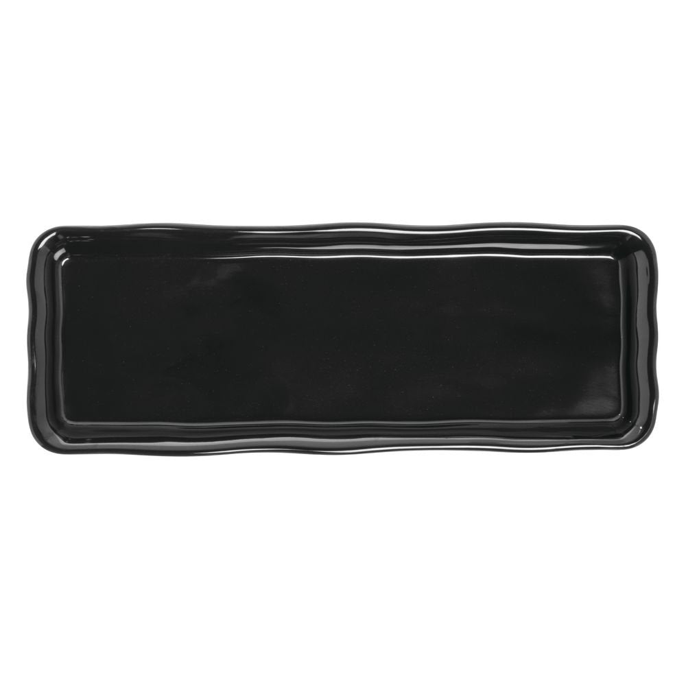 M618-B Heavyweight Black Melamine Display Tray - 17 1/2 L x 6 1/2 W x 1 1/2 H by Elite Global Solutions – 17.5" x 6.5" x 1.5", Melamine, Black, Model 848552018322