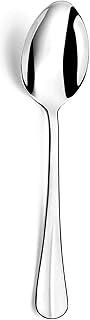 Amefa Baguette Set of 12 Coffee Spoons, 18/0 Stainless Steel, 144mm Long, INOX_18/0_430
