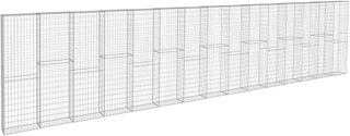 vidaXL Gabion Wall with Covers Galvanized Steel 354.3"x19.7"x78.7