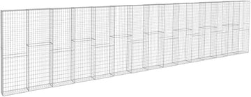 vidaXL Gabion Wall with Covers Galvanized Steel 354.3"x19.7"x78.7