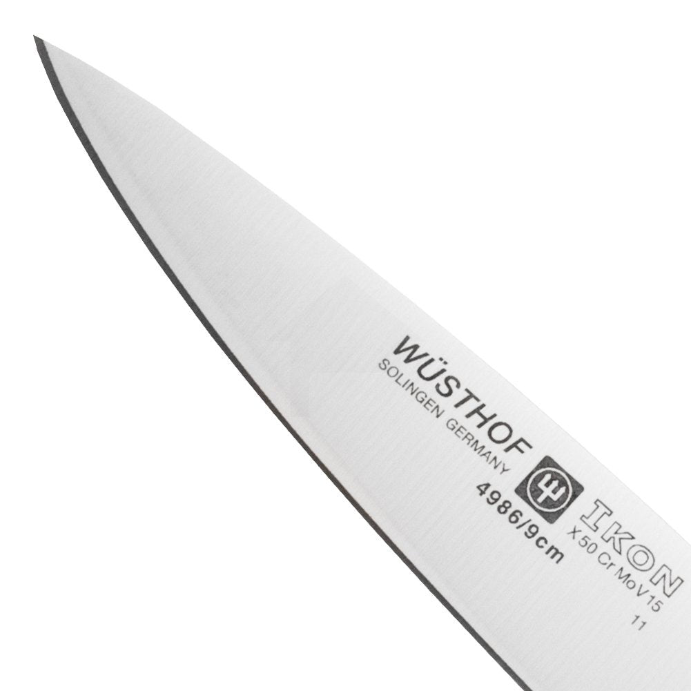 IKON 3½" Paring Knife by Wüsthof – 3.5", Stainless Steel, Brown, Model 4986/09