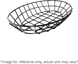 G.E.T. 4-30144 Grid Basket, Iron Powder Coated, 9-3/4" x 6-1/4" x 2-1/4", Oval Shape, Black Color, Case of 24