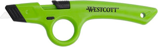 Westcott Ergonomic cutter knife, safety knife with ceramic blade, including withdrawal function and locking function, ultra-sharp and robust thanks to ceramic technology, E-17531 00