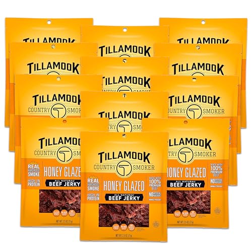 TILLAMOOK COUNTRY SMOKER Honey Glazed / 2.5 Ounce (Pack of 12) / 12 Jerky